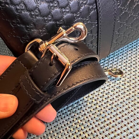 Gucci Micro Guccissima 2WAY Boston Bag Handbag Leather Black - Picture 6 of 16